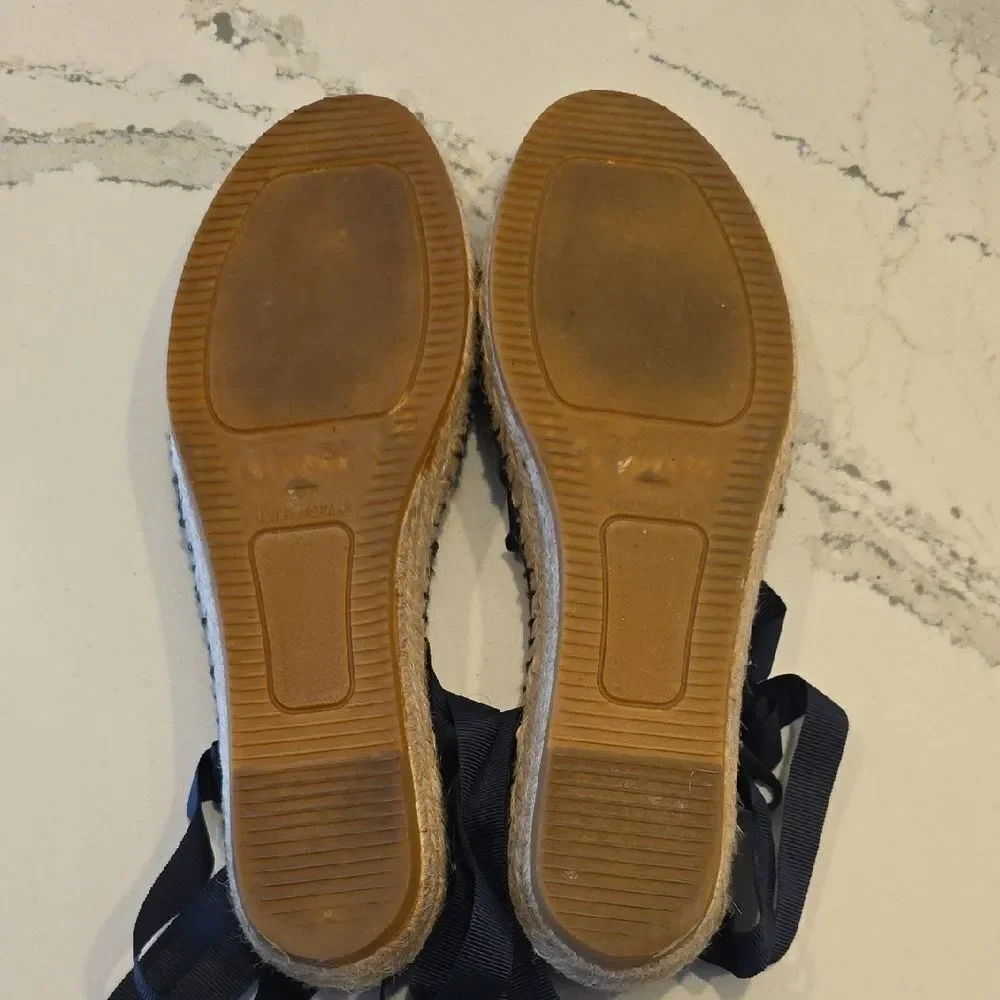 Espadrilles With Ribbons Navy